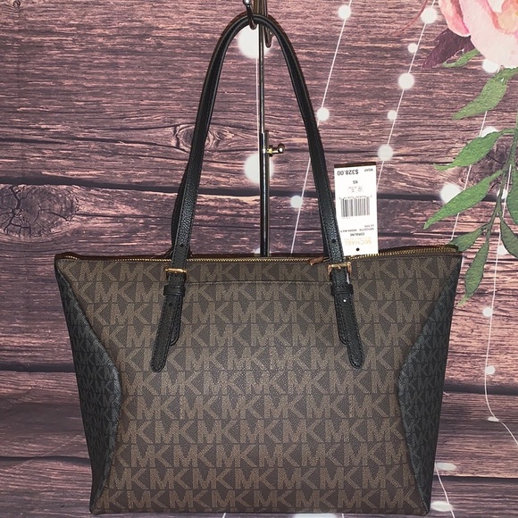 🌺 MICHAEL KORS 🌺 CAROLINE BROWN BLACK SIGNATURE - Picture 5 of 8